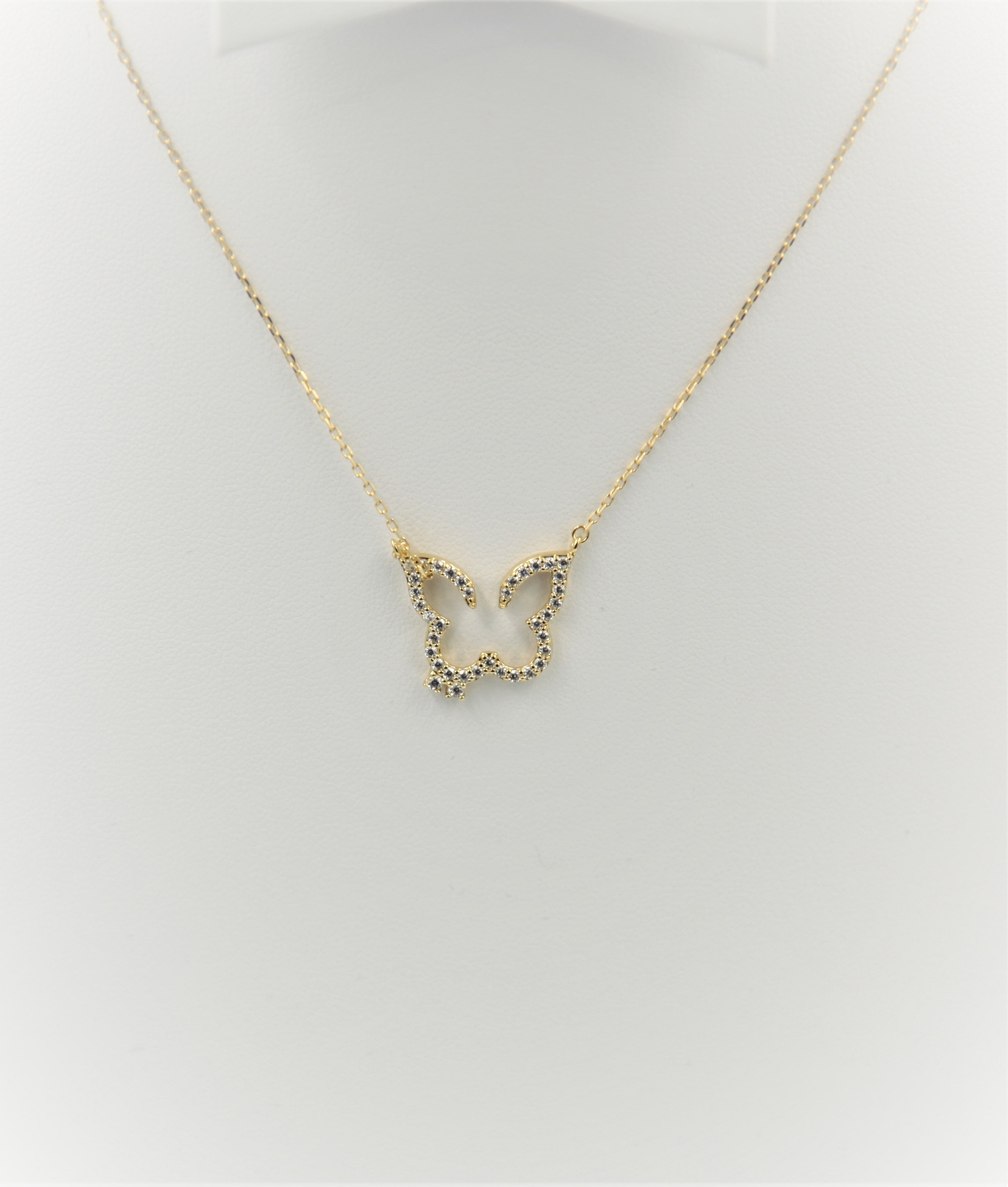 Gold Plated Butterfly Necklace
